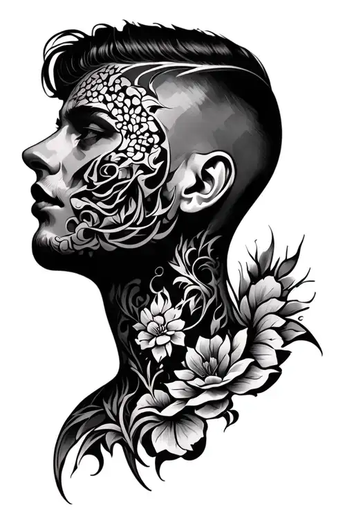 Neck Tattoo X-xxv-mcmlxxxix