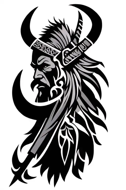 Viking Warriors Tribal Style Dightness Maori Element