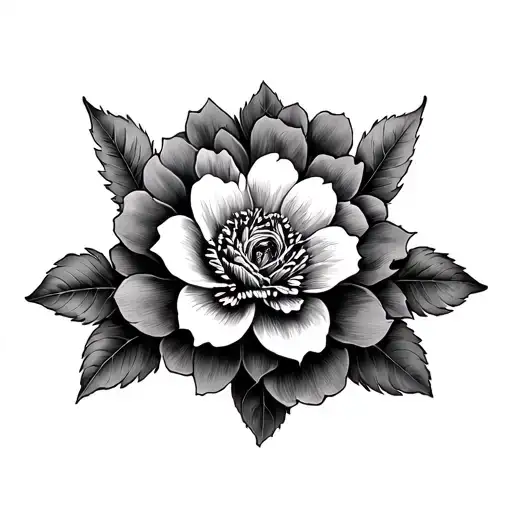 Black Dahlia Sternum Tattoo Design