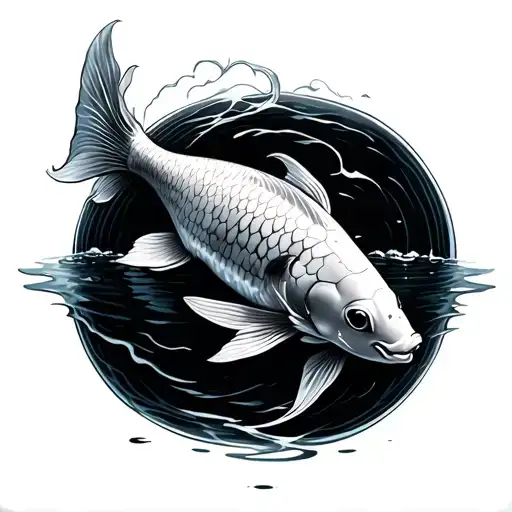 Koi Fish Swimming Gracefully