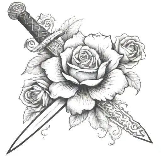 Overlay Sword Tudor Rose
