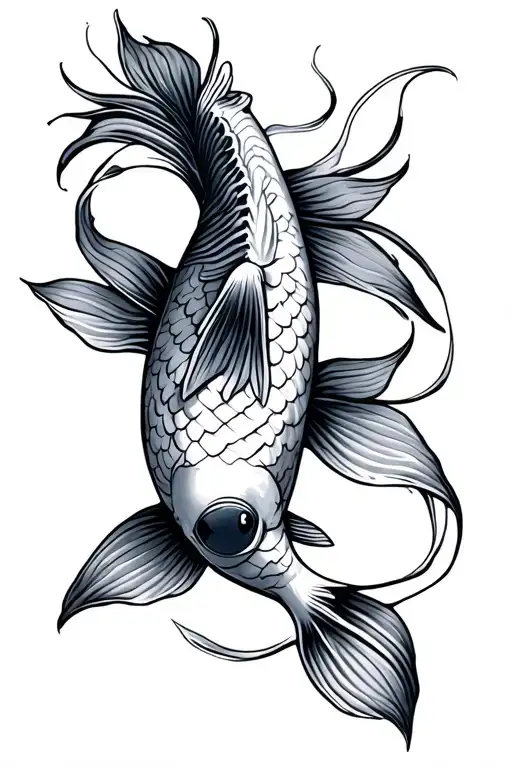 Koi Fish Swimming Gracefully