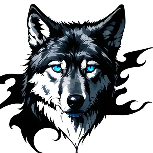 Pisces Wolf Blue Eyes