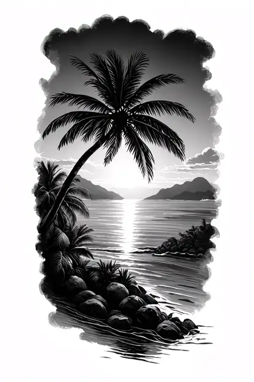 Palm Tree Sunset Rio De Janeiro