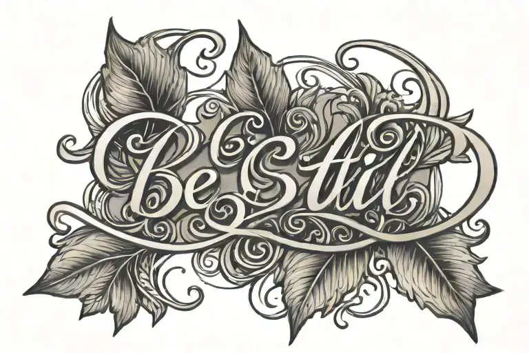 Be Still Script Above A Half Ichthus Symbol