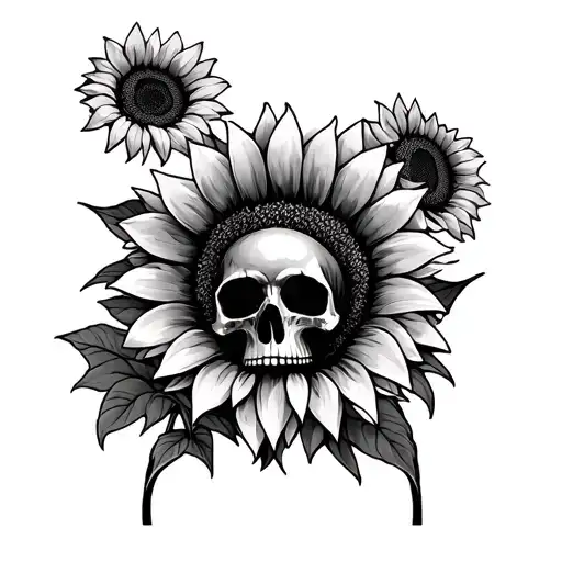 Sunflowers With Skulls