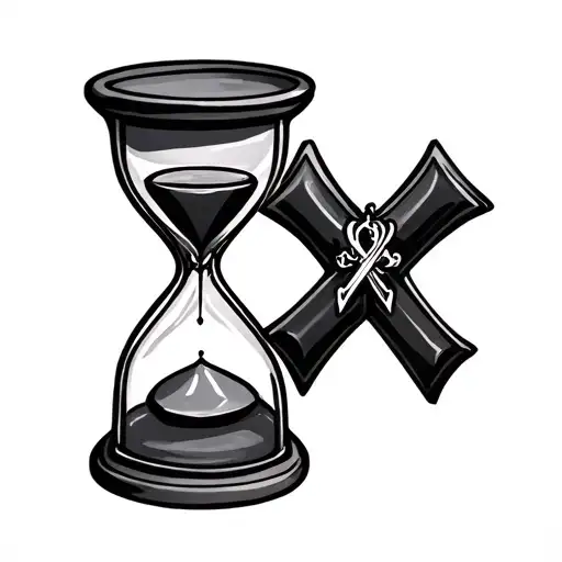 Hourglass With 3 Crosses