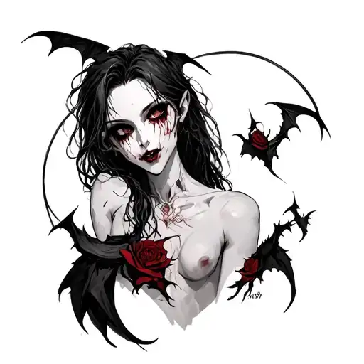 Topless Anime Vampire