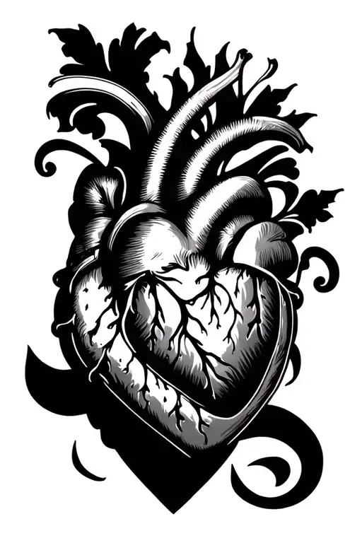 Heart And Name Tattoo Design Combining Elements