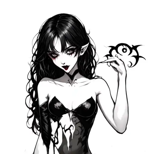 Topless Anime Vampire