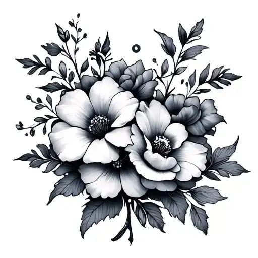 Family Tattoo Flowers Intertwined