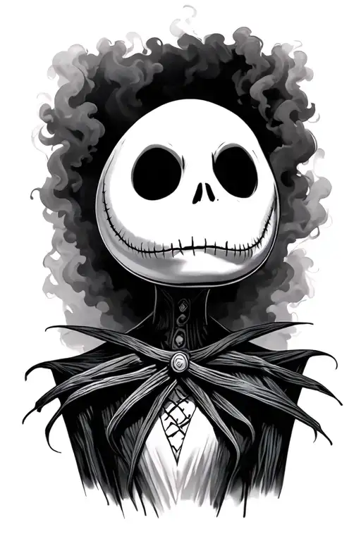 Jack Skellington With A Smoky Background And Zero