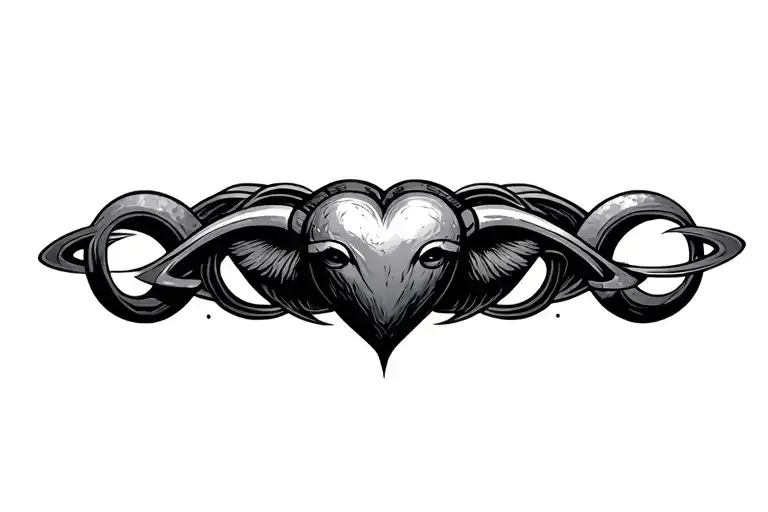 Taurus Iron Heart With Saturn God Symbol In Alchemy