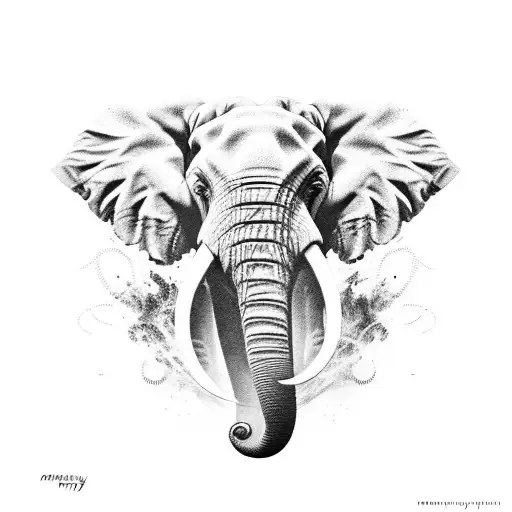 Elephant Half Real Half Mandala
