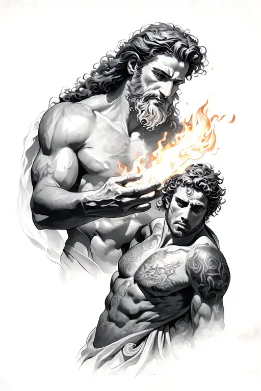 Prometheus Giving Fire To Man