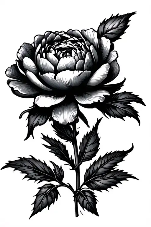 Peony Woodcut