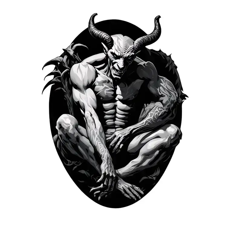 Devil Sitting Complacent