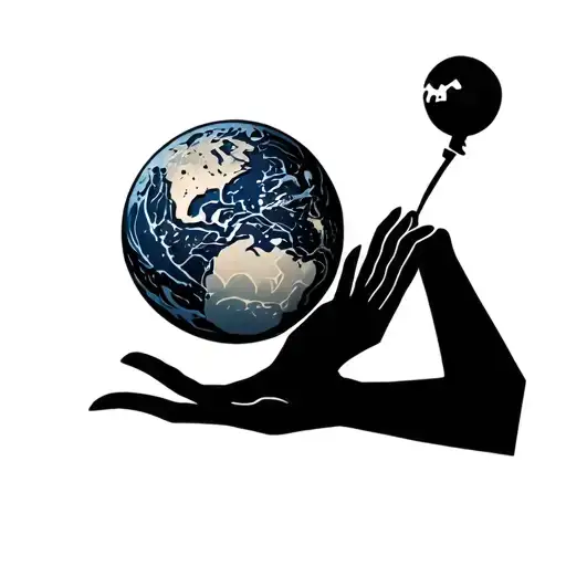 Man Holding The World Of Shadows