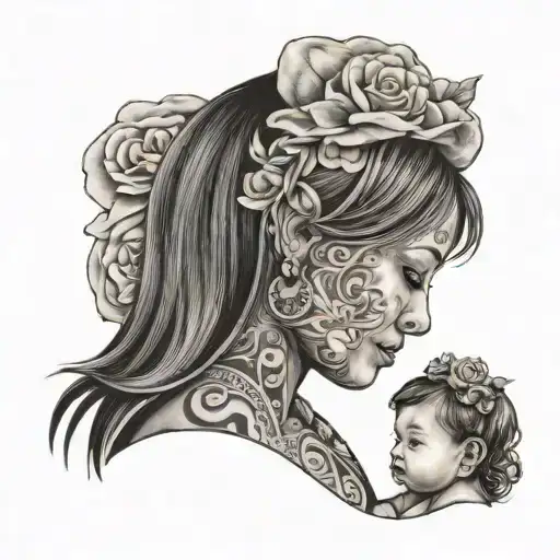 Mom And Baby Daughter