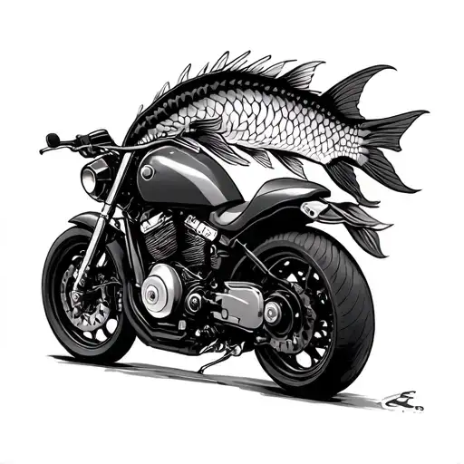 Motorcycle And Pisces And Samurai