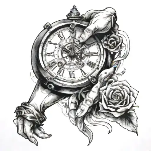 Clock With Hands Holding