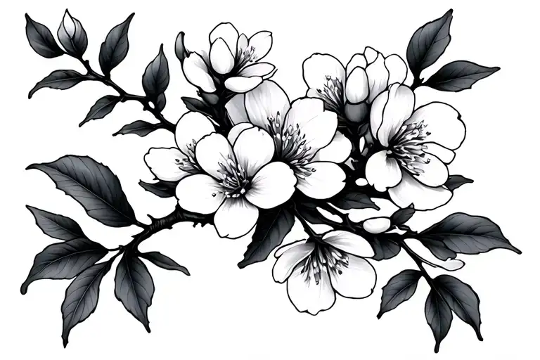 Cherry Blossoms And Branch