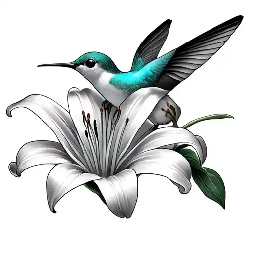 Lily And Hummingbird