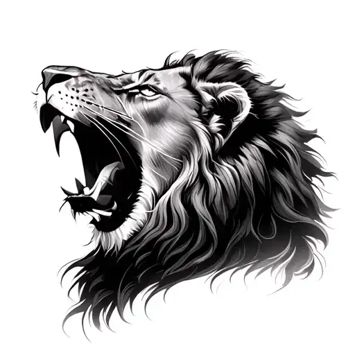 Realistic Lion Roaring