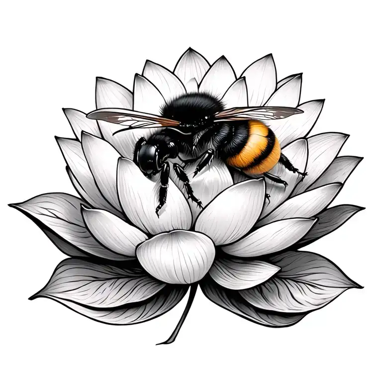Bumble Bee On A Lotus Large