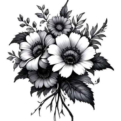 Bunch Of Flowers Intertwined
