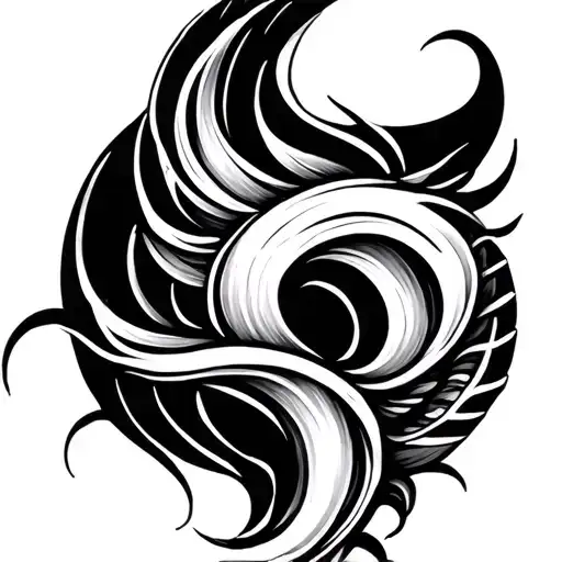 Find Line Wave Spine Tattoo Design