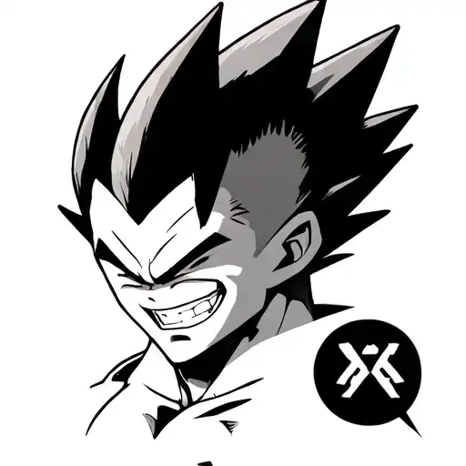 Vegeta Badass Smile Blood