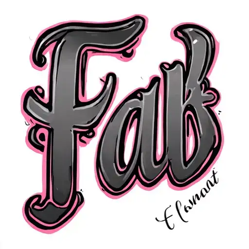 I Want Familiar Tattoo That Has Fab With Pink Letters