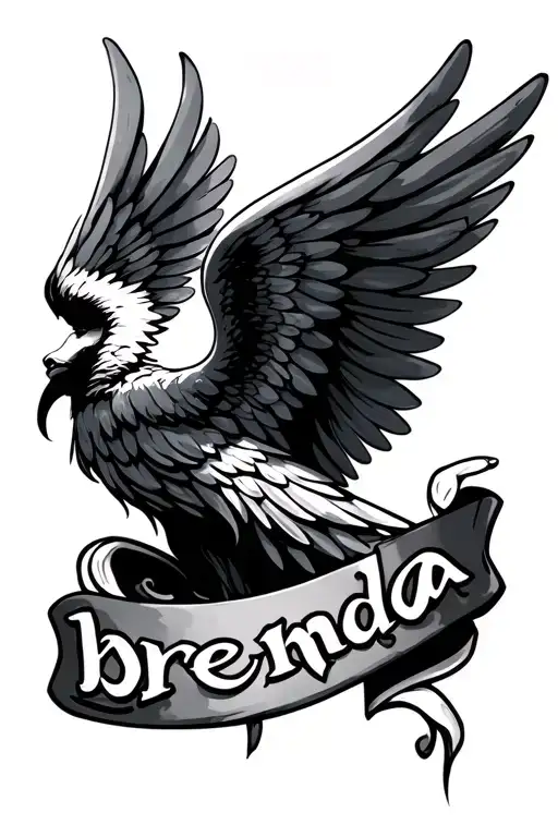 Angle Wings With The Name Brenda