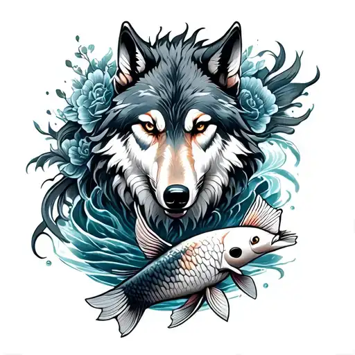 Koi Fish And Wolf