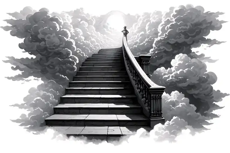 Heaven Stair Way To Heaven Staircase With Clouds Surrounding