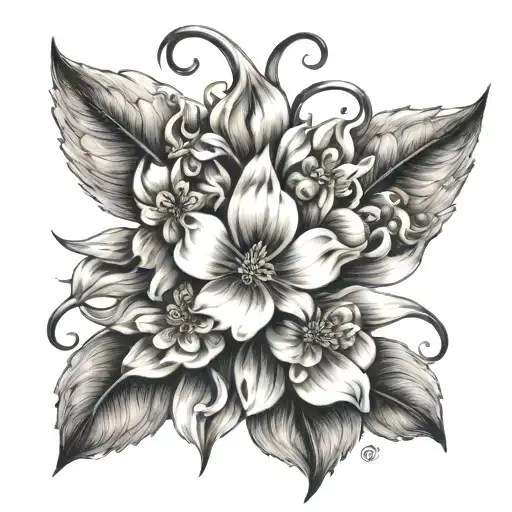 Flower With 6 Petals Each Representing A Grandchild And The Center Representing The Grandmother