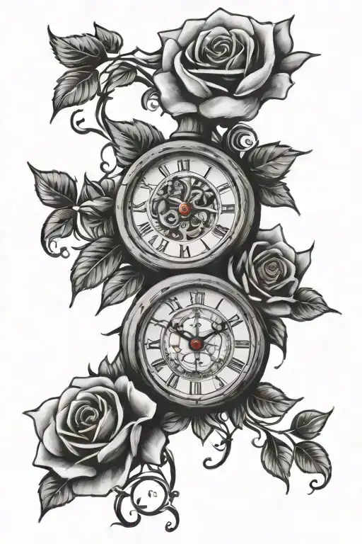 Roses And Clock
