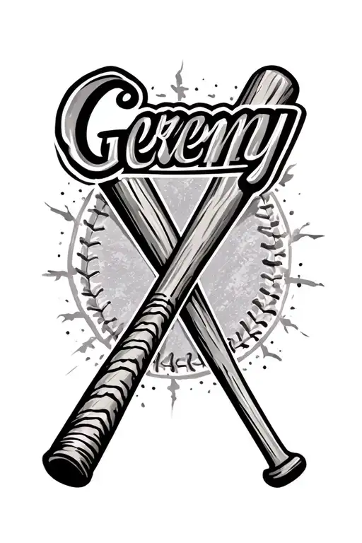 Baseball Bat With The Name Geremy In It