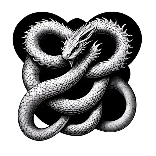 Dragon Snake Intertwined Infinity Symbols