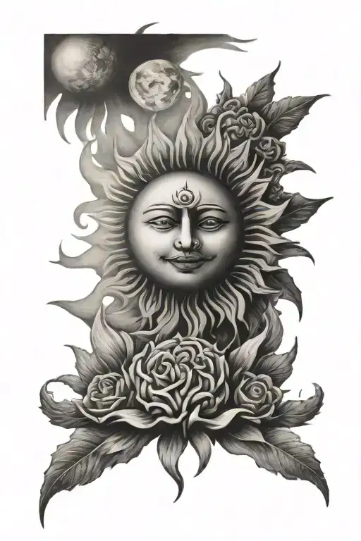 Sun With Mumber 10 In Center