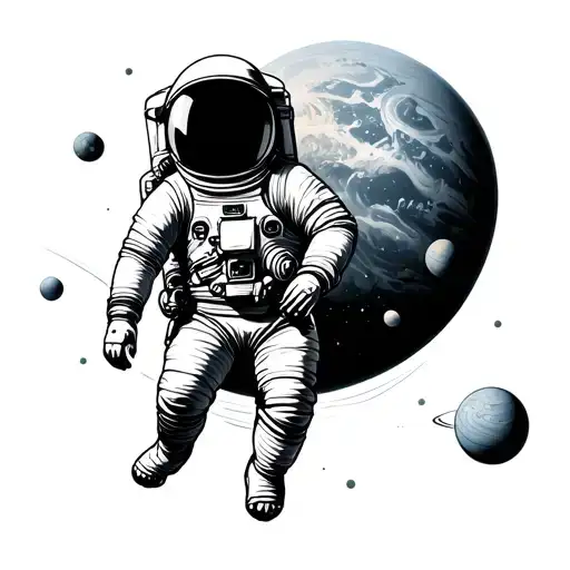 Astronaut And Planets