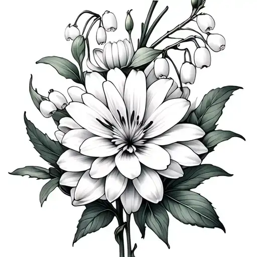 Lily Of The Valley And Chrysanthemum