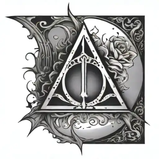 Deathly Hallows Symbol With Dark Mark Symbol
