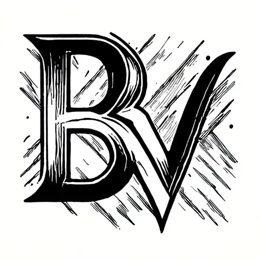Letter B And V Minimal Tattoo To Be Put On The Side Of Middle Finger