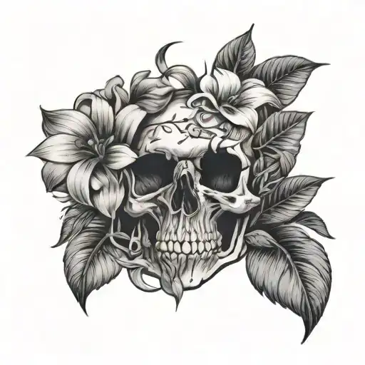Skull Flower Plant Heart