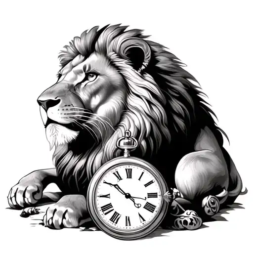 Lion And Pocket Watch