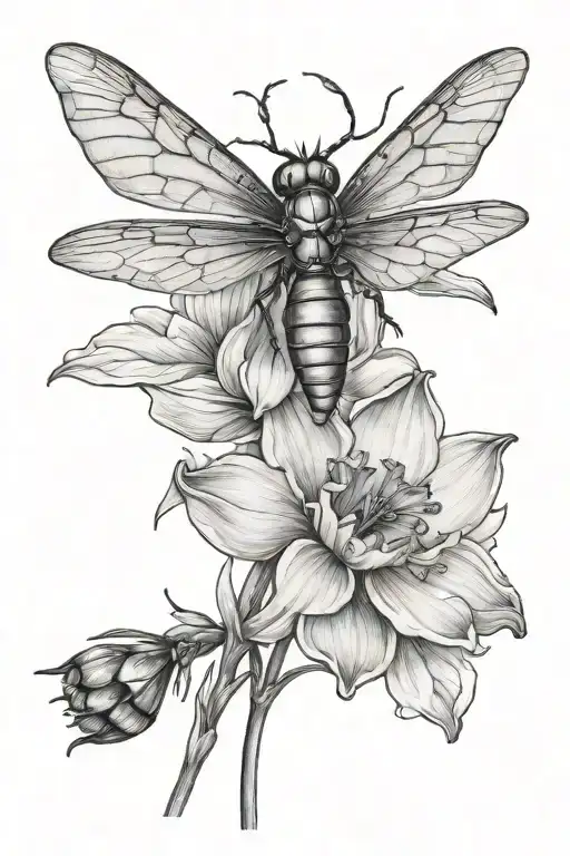 Daffodil And Dragonfly