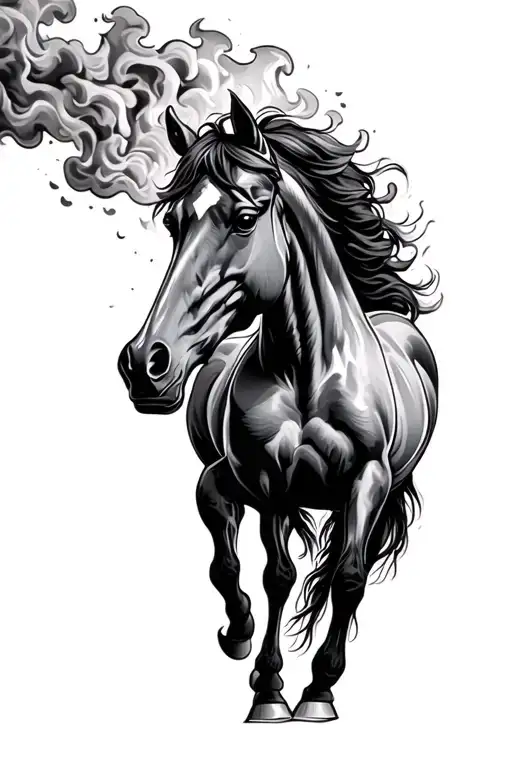 Horse Breathing Fire Steam Engine