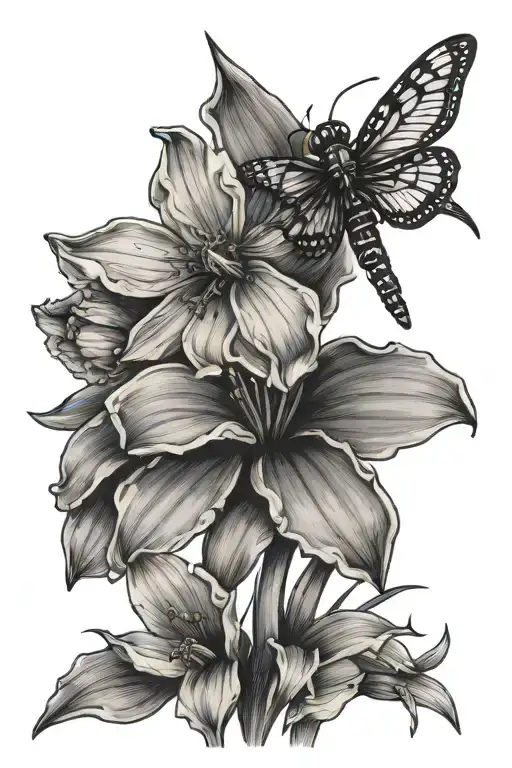 Daffodil And Dragonfly